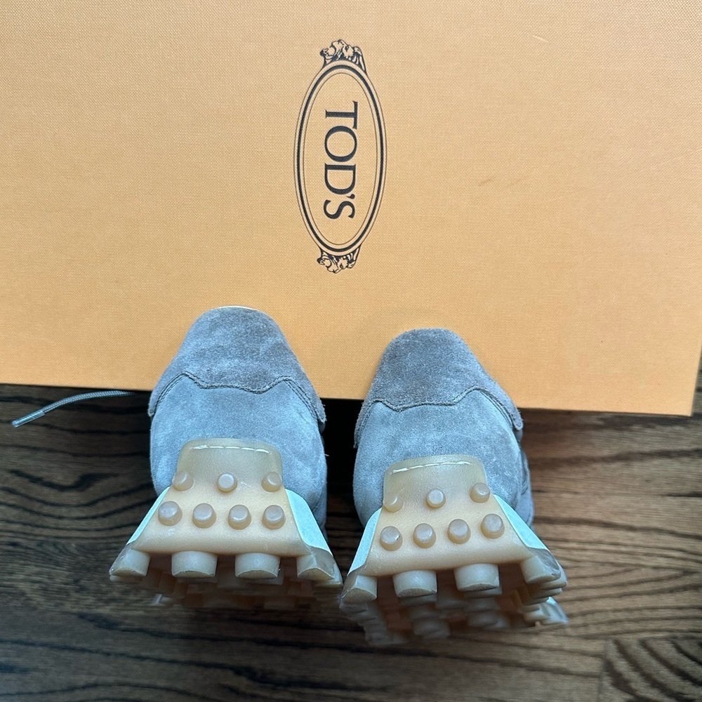 TOD'S 1T SNEAKERS IN SUEDE AND FABRIC - BROWN/BEIGE - size 8.5 - Picture 5 of 12